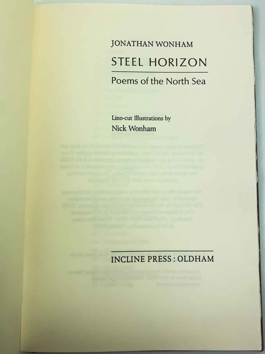 Wonham, Jonathan - Steel Horizon : Poems of the North Sea - SIGNED | book detail 6