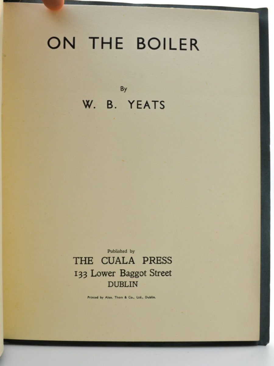 Yeats, W B - On the Boiler ( in a dustwrapper ) | pages